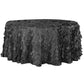 Petal Circle Taffeta 132" Round Tablecloth - Black - CV Linens