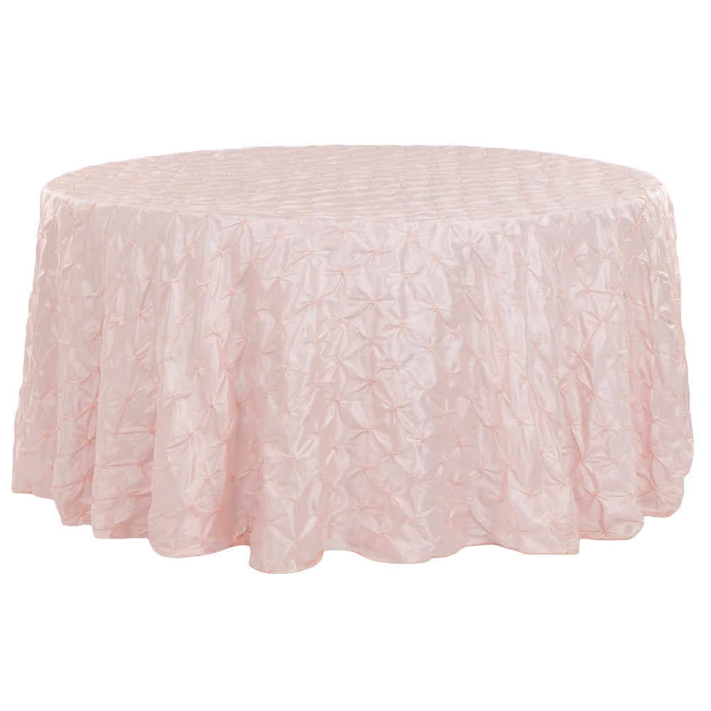 132" Pinchwheel Round Tablecloth - Blush/Rose Gold - CV Linens