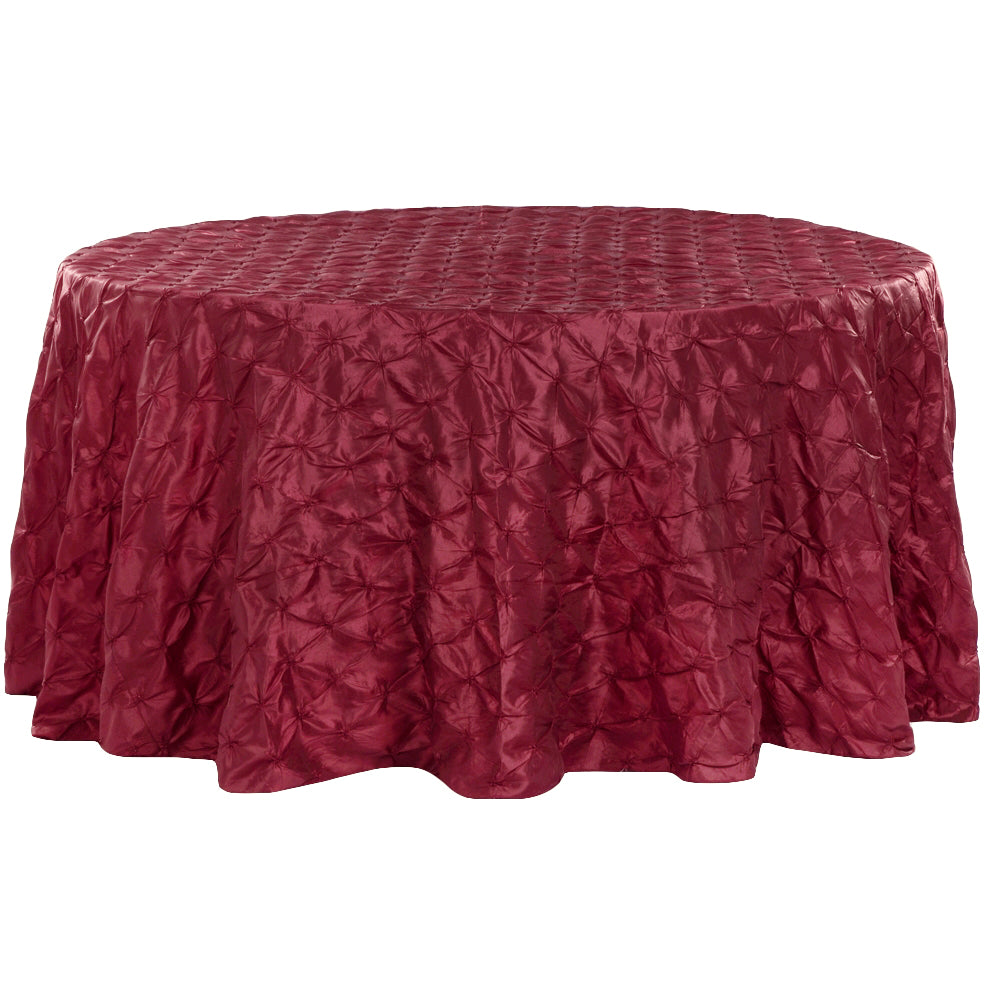 120" Pinchwheel Round Tablecloth - Burgundy - CV Linens