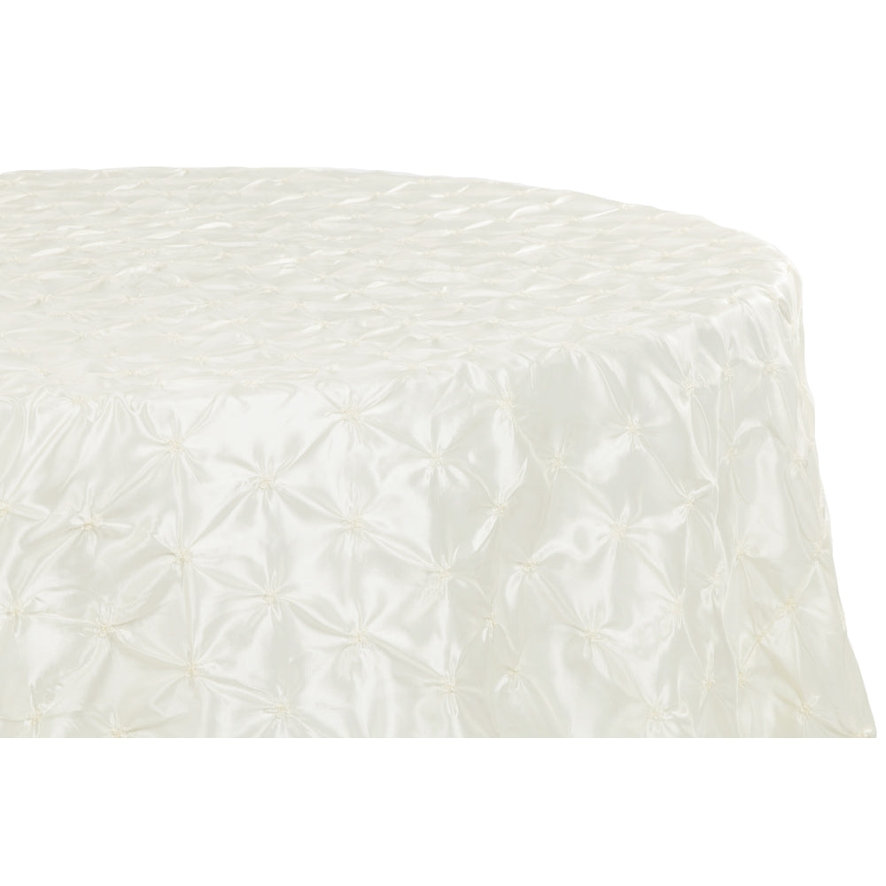 132" Pinchwheel Round Tablecloth - Ivory - CV Linens