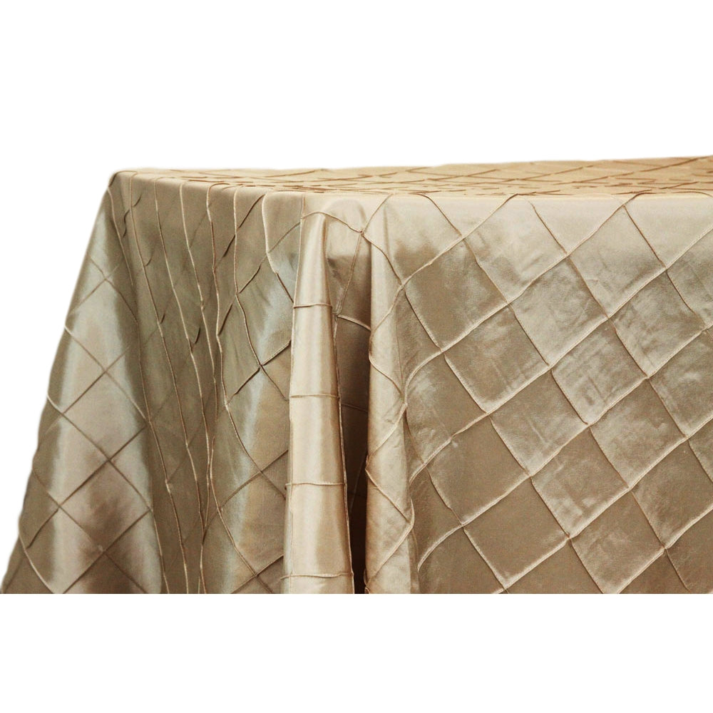 Pintuck 90"x132" Rectangular tablecloth - Champagne - CV Linens