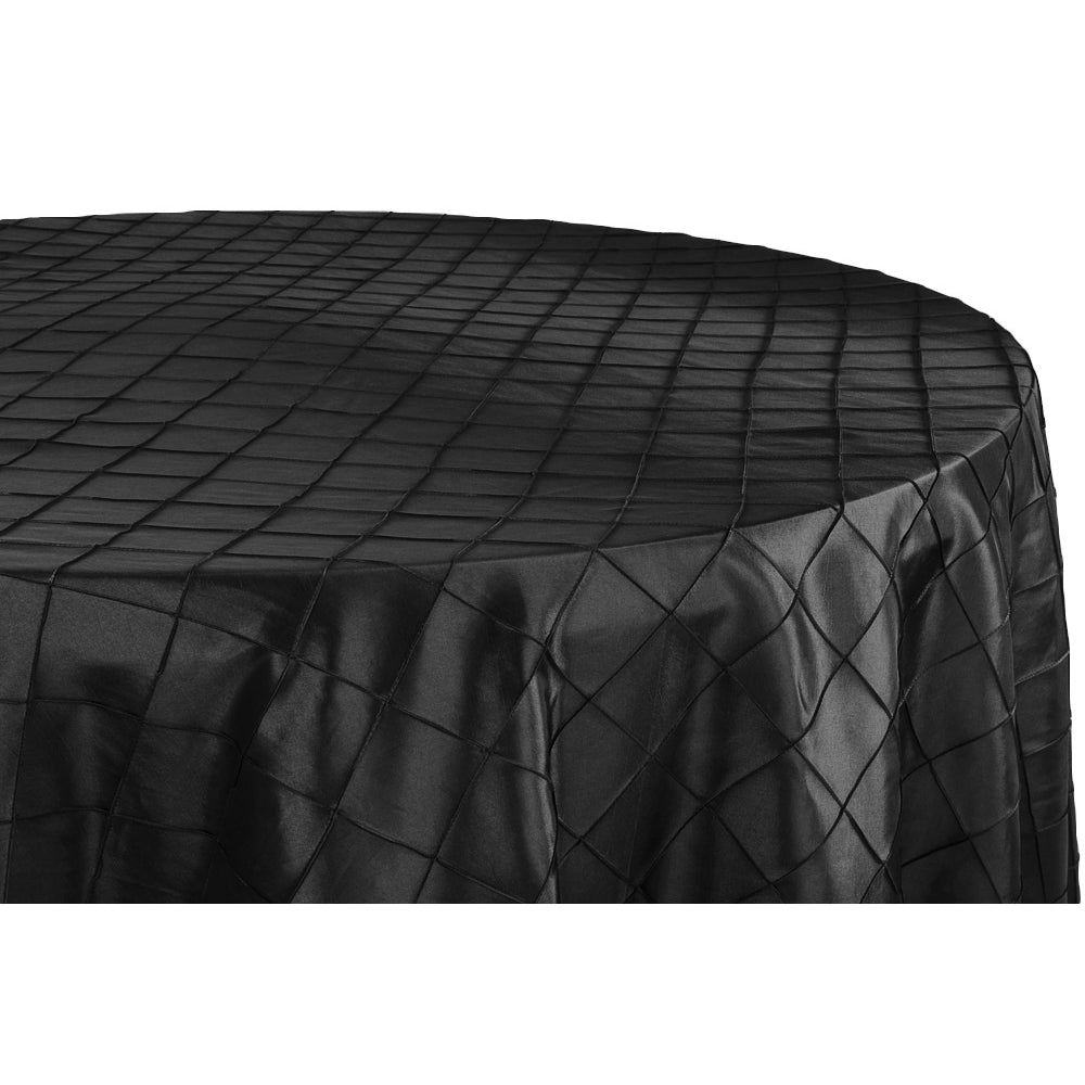 Pintuck 120" Round Tablecloth - Black - CV Linens