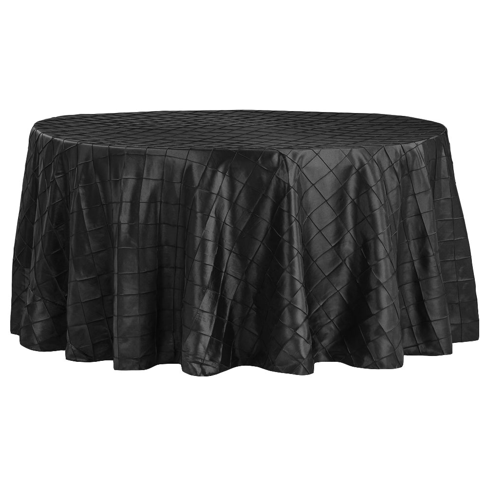 Pintuck 120" Round Tablecloth - Black - CV Linens
