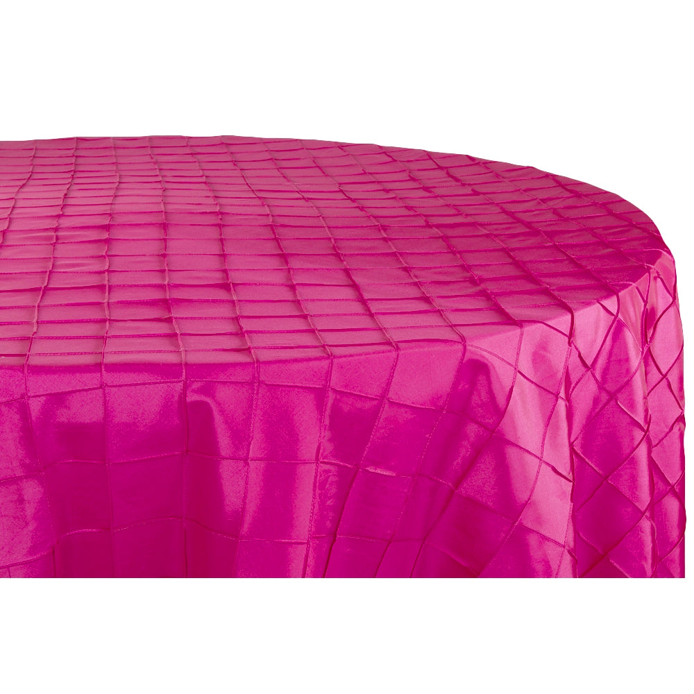 Pintuck 132" Round Tablecloth - Fuchsia - CV Linens