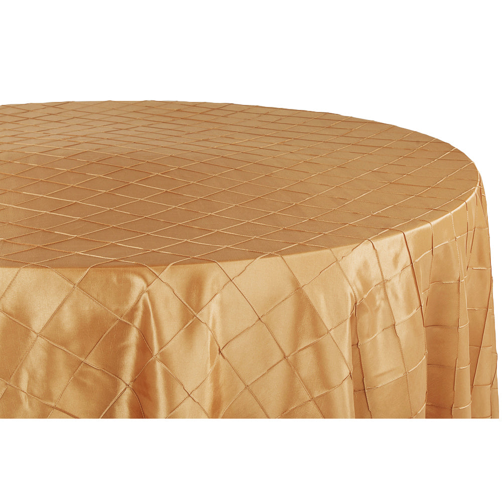 Pintuck 120" Round Tablecloth - Gold - CV Linens