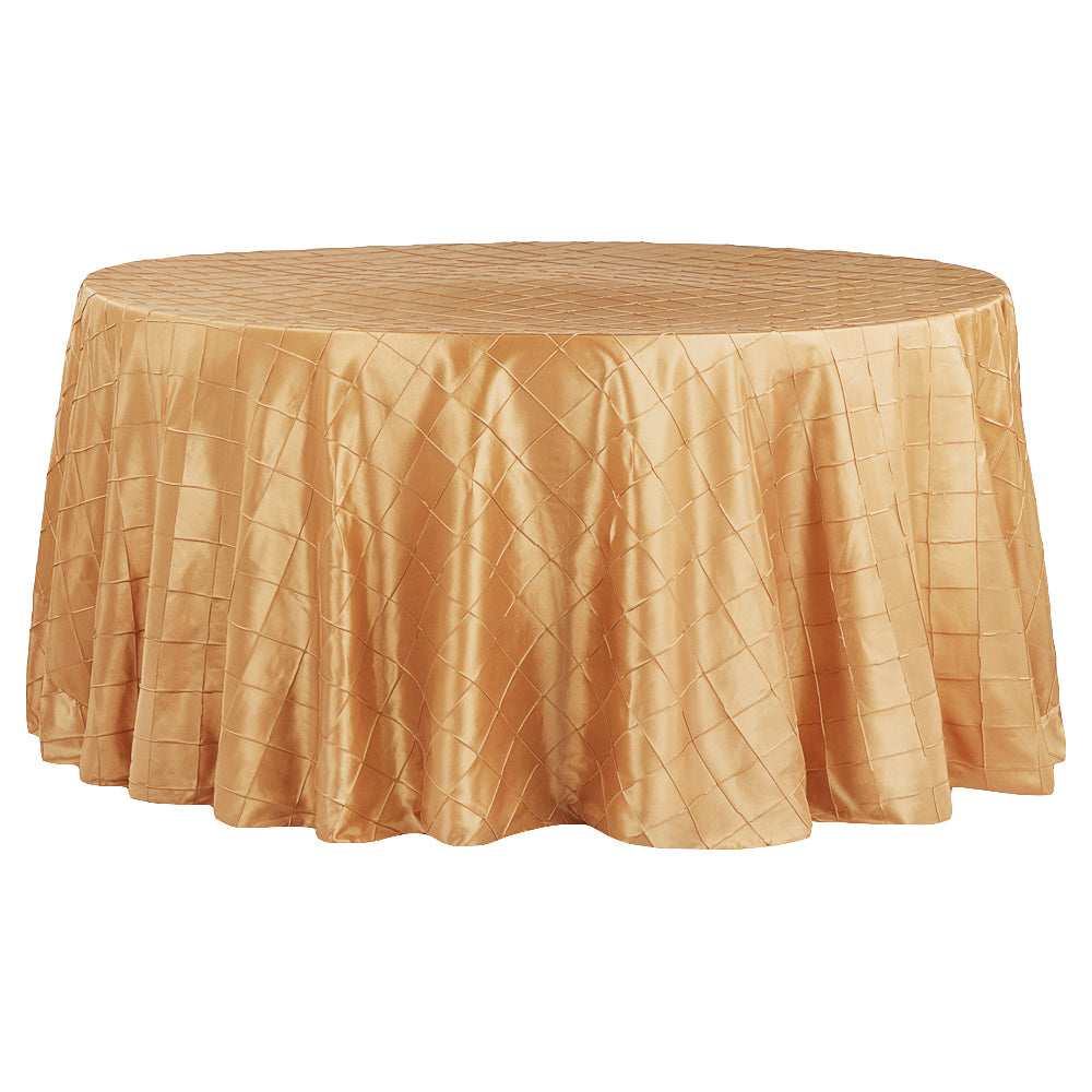 Pintuck 120" Round Tablecloth - Gold - CV Linens