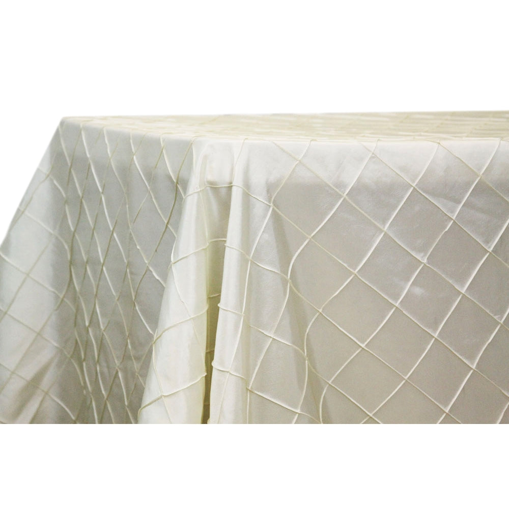 Pintuck 90"x156" Rectangular Tablecloth - Ivory - CV Linens