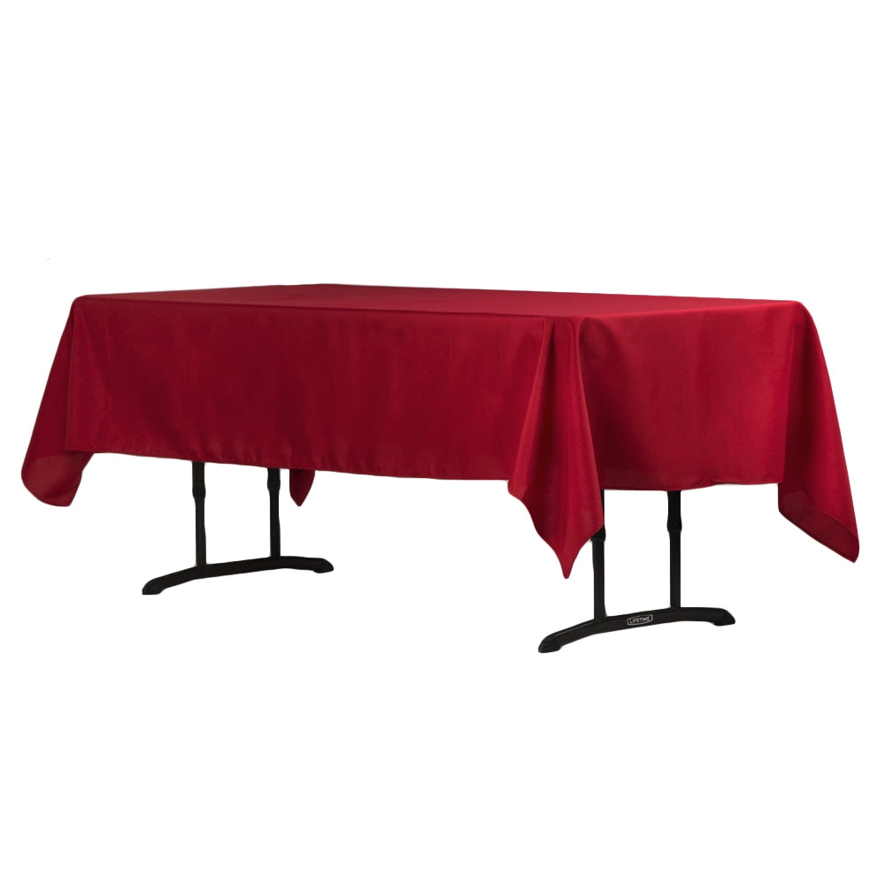60"x102" Rectangular Polyester Tablecloth - Apple Red - CV Linens