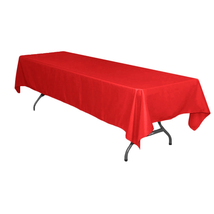 Rectangular Polyester Tablecloth 60"x126" - Red - CV Linens