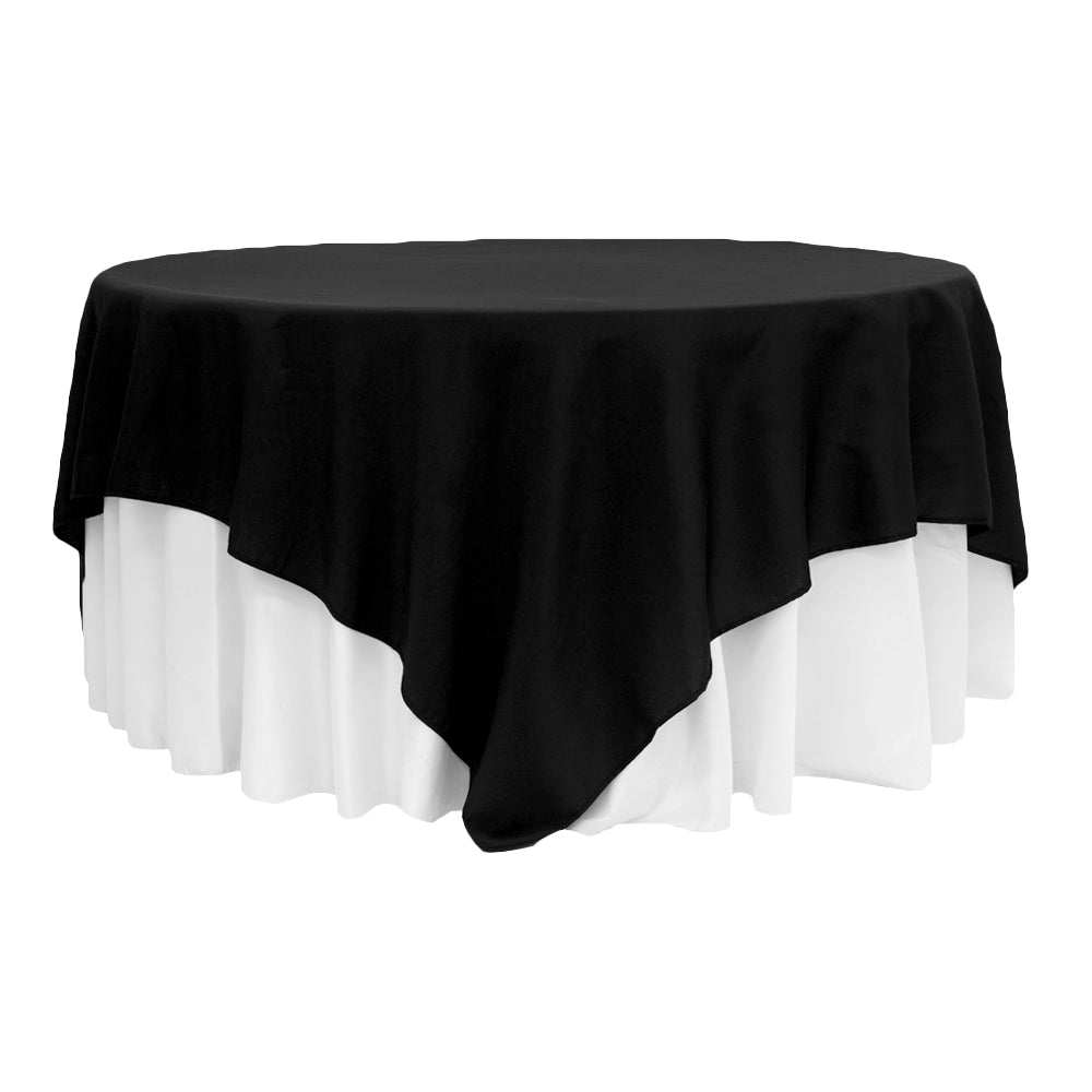 Polyester Square 90"x90" Overlay/Tablecloth - Black - CV Linens