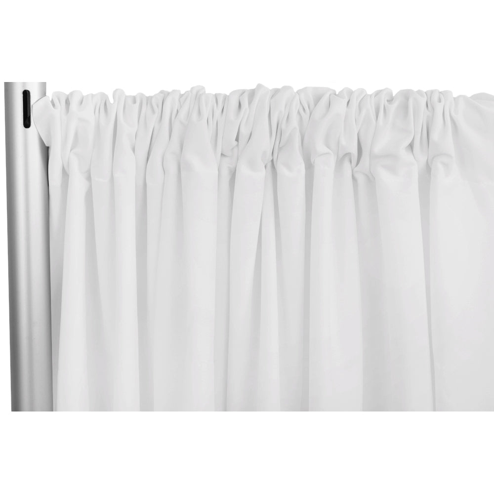 Poly Premier Fire Retardant (FR) 14ft H x 60" W drape/backdrop - White - CV Linens