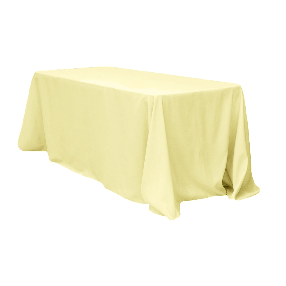 90"x132" Rectangular Oblong Polyester Tablecloth - Pastel Yellow - CV Linens