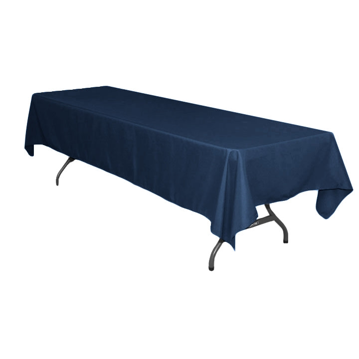Rectangular Polyester Tablecloth 60"x126" - Navy Blue - CV Linens