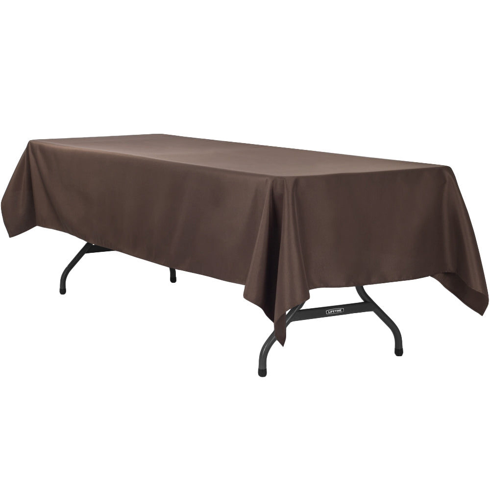60"x120" Rectangular Polyester Tablecloth - Chocolate Brown - CV Linens