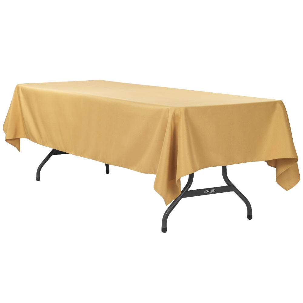 60"x120" Rectangular Polyester Tablecloth - Gold - CV Linens
