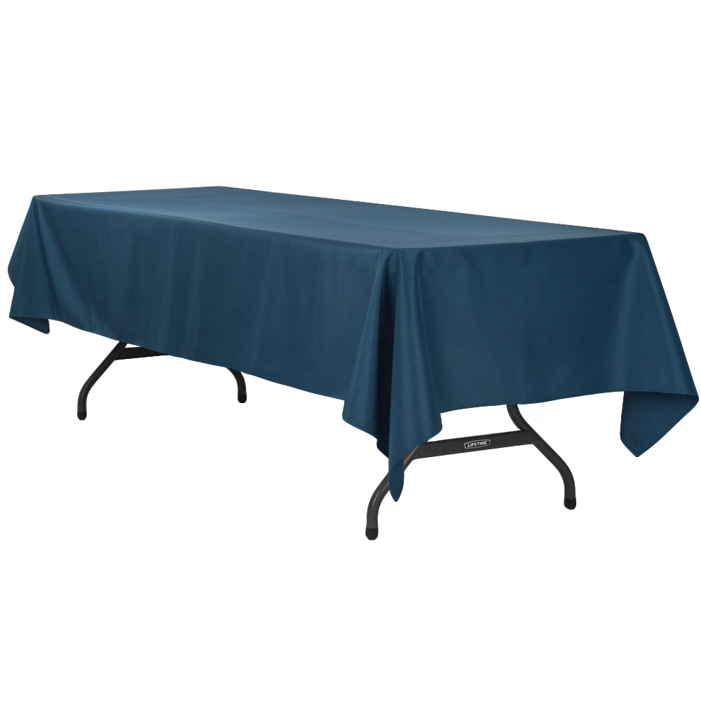 60"x120" Rectangular Polyester Tablecloth - Navy Blue - CV Linens