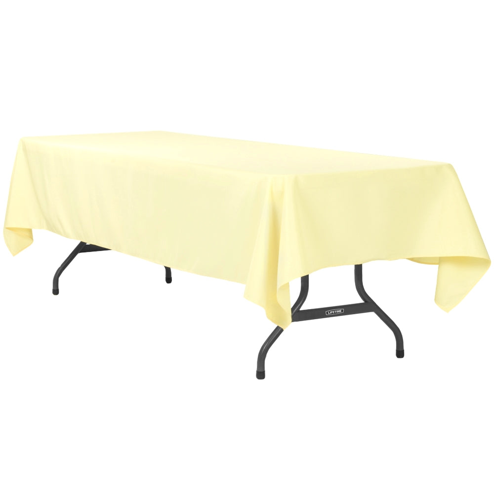 60"x120" Rectangular Polyester Tablecloth - Pastel Yellow - CV Linens