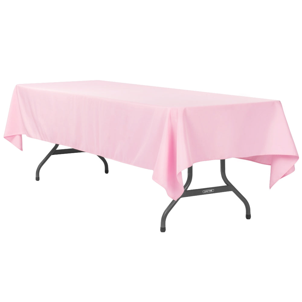60"x120" Rectangular Polyester Tablecloth - Pink - CV Linens