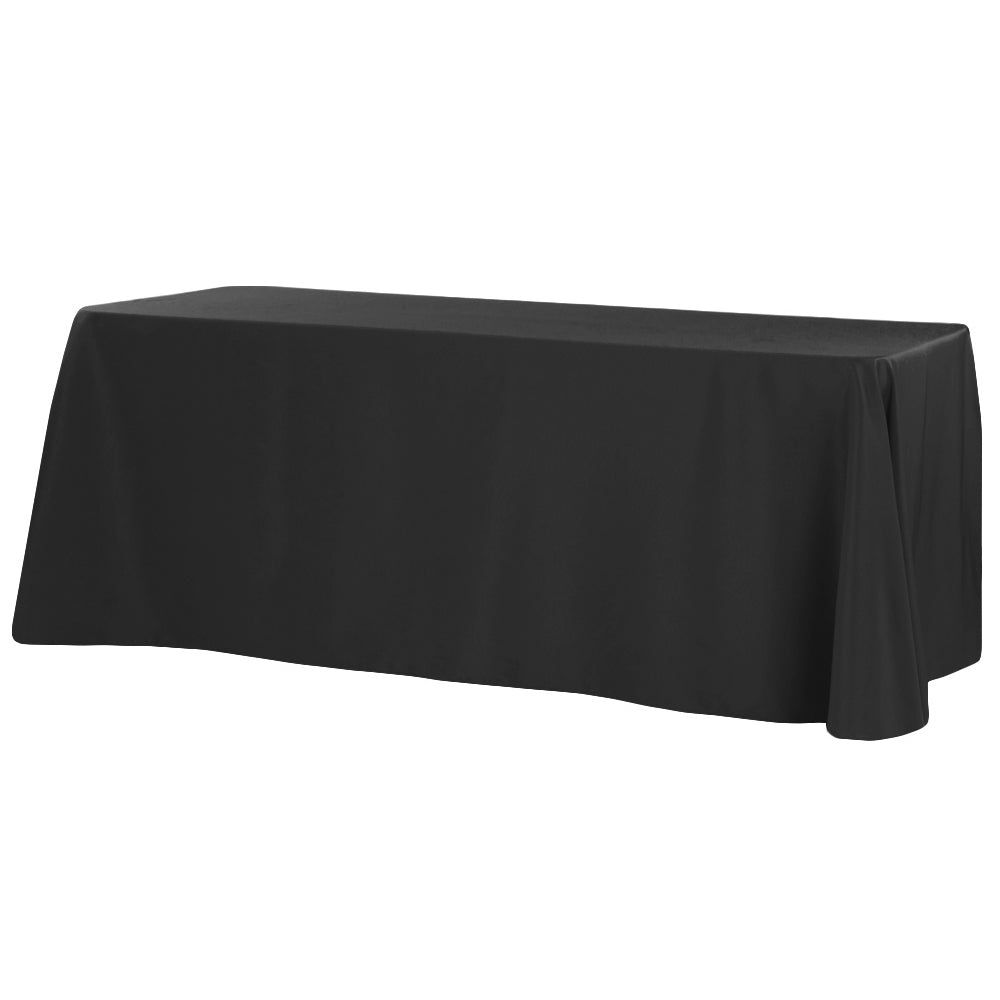 90x132 Rectangular Oblong Polyester Tablecloth - Black