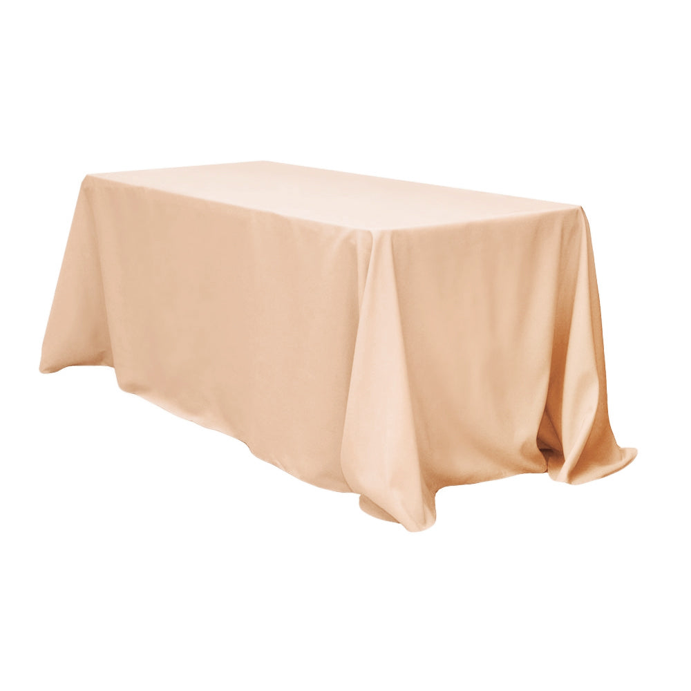 90"x156" Rectangular Oblong Polyester Tablecloth - Champagne - CV Linens