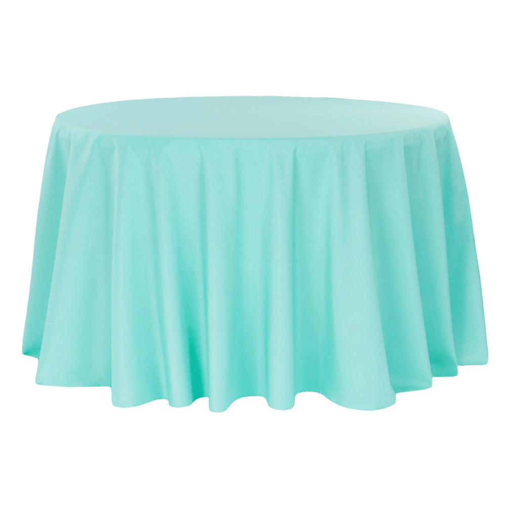 Round Polyester 132" Tablecloth - Turquoise - CV Linens