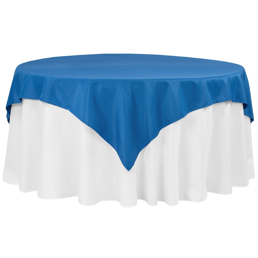 Polyester Square 72" Overlay/Tablecloth - Royal Blue - CV Linens