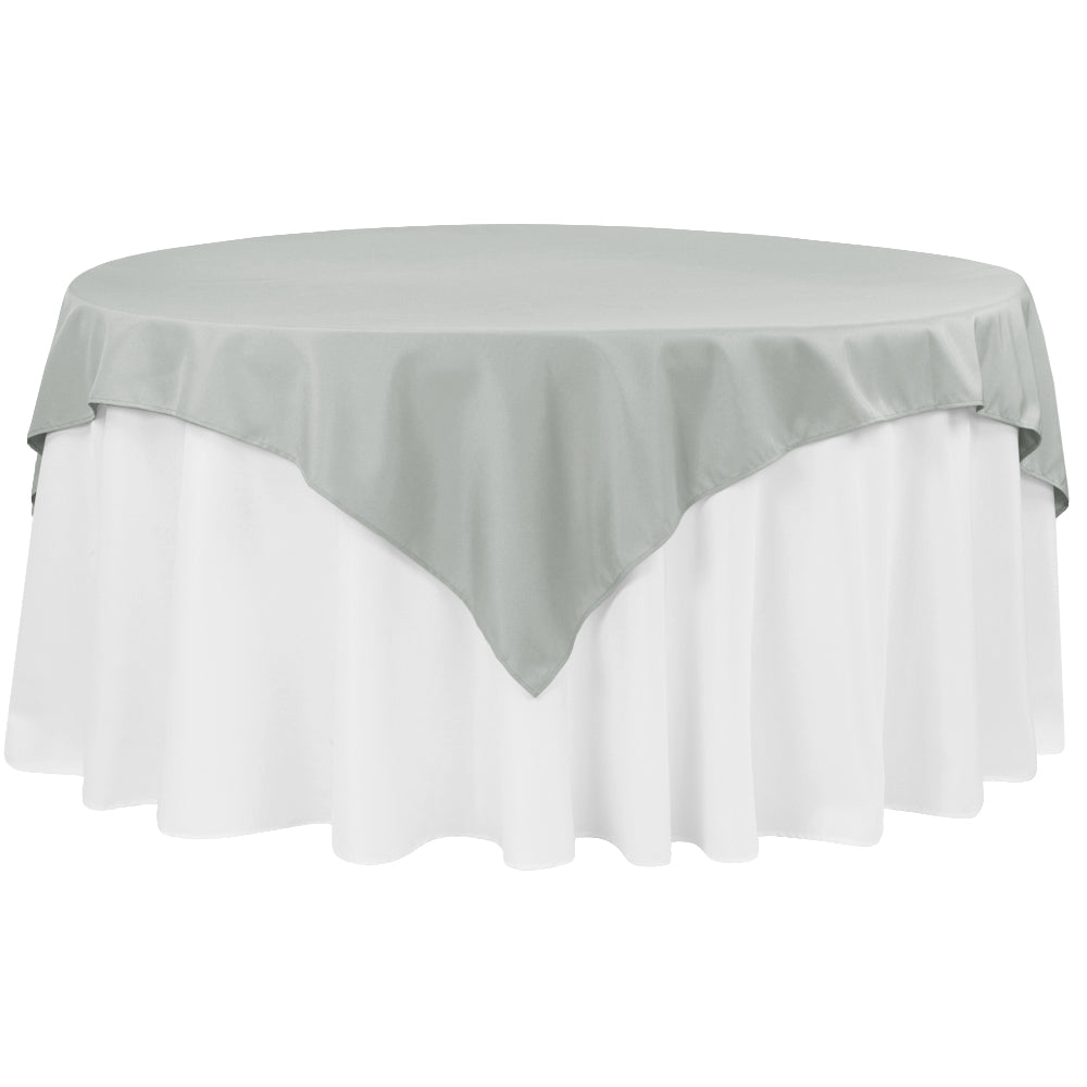 Polyester Square 72" Overlay/Tablecloth - Gray/Silver - CV Linens