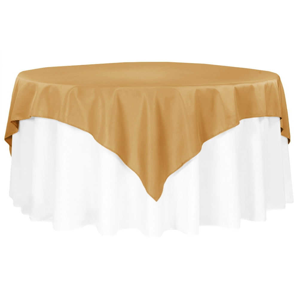 Polyester Square 72" Overlay/Tablecloth - Gold - CV Linens