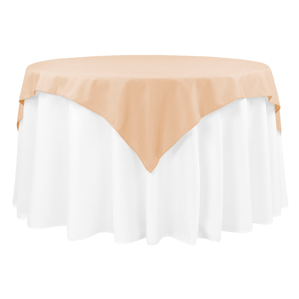 Polyester Square 54" Overlay/Tablecloth - Champagne - CV Linens