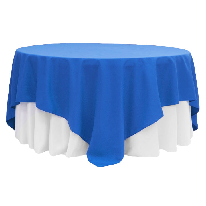 Polyester Square 90"x90" Overlay/Tablecloth - Royal Blue - CV Linens