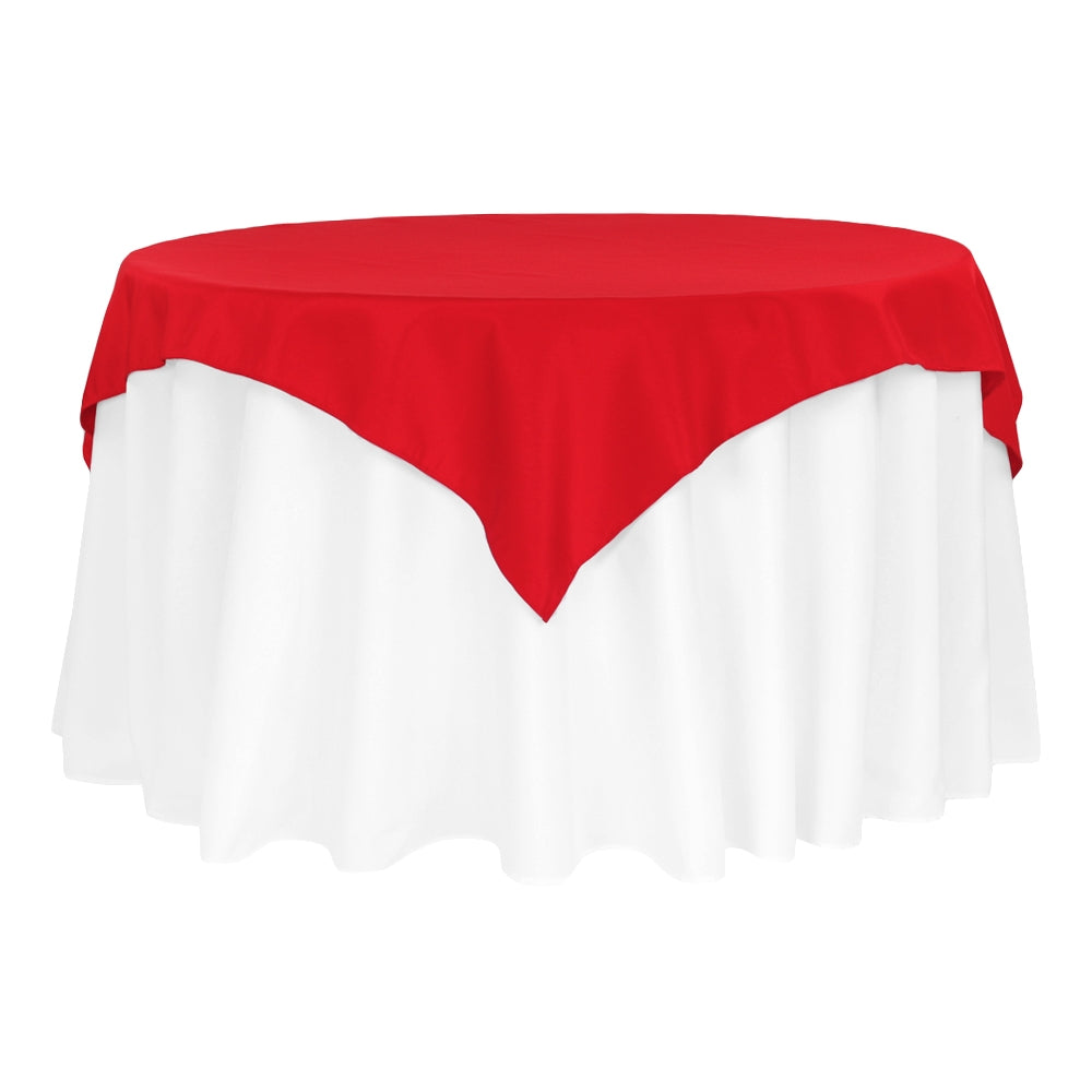 Polyester Square 54" Overlay/Tablecloth - Red - CV Linens
