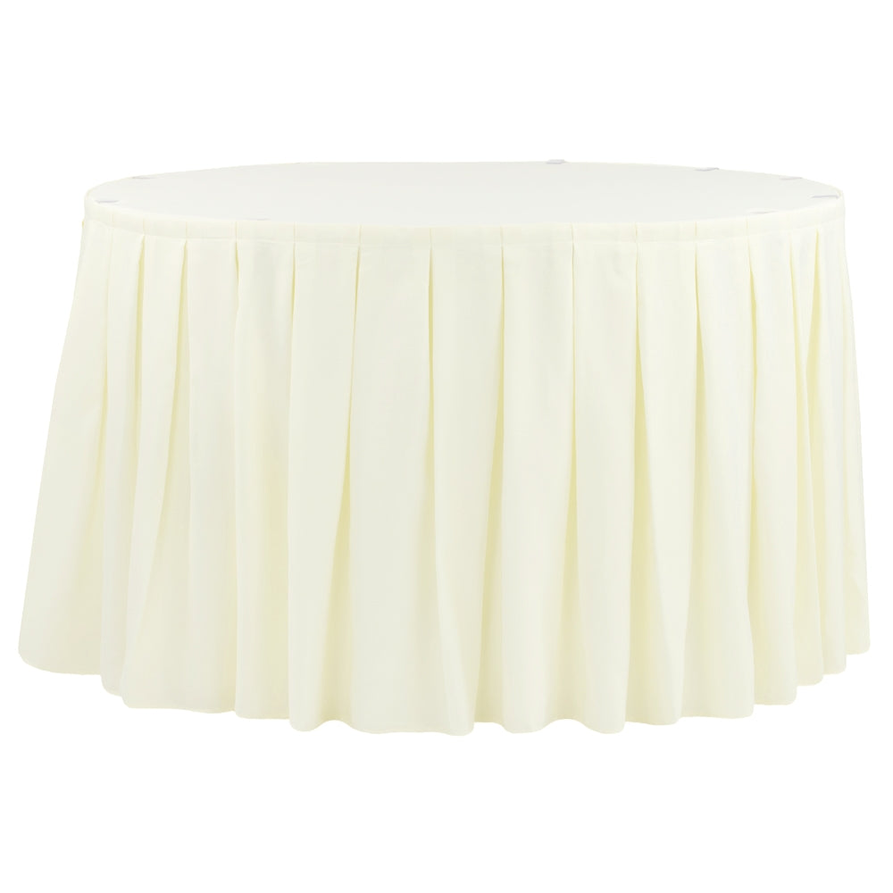 Polyester 21ft Table Skirt - Ivory - CV Linens