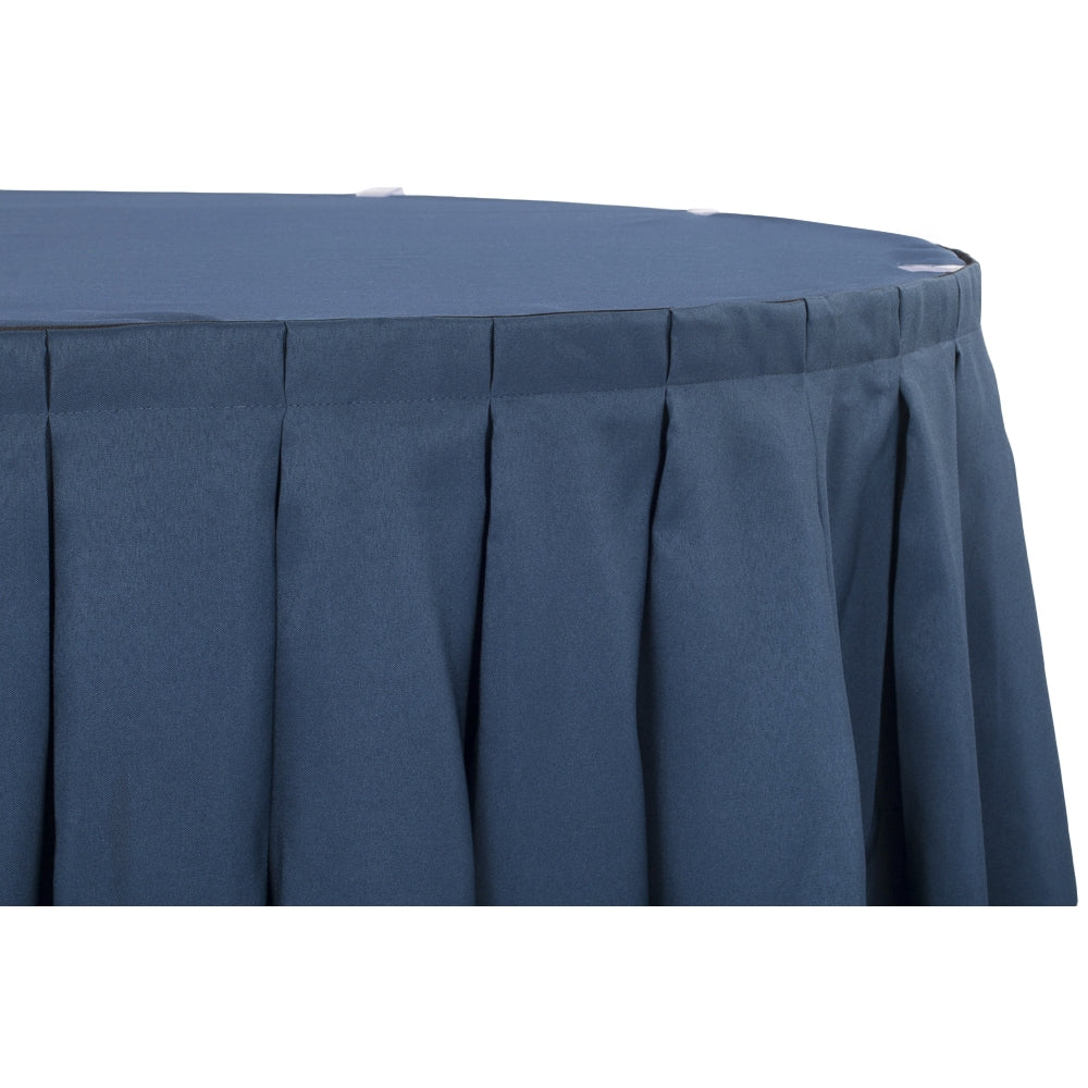 Polyester 21ft Table Skirt - Navy Blue - CV Linens