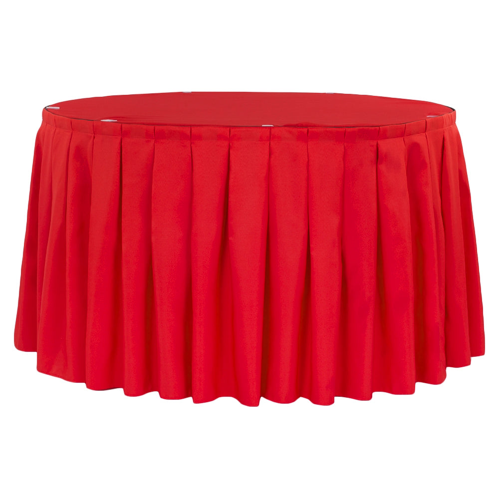 Polyester 17ft Table Skirt - Red - CV Linens
