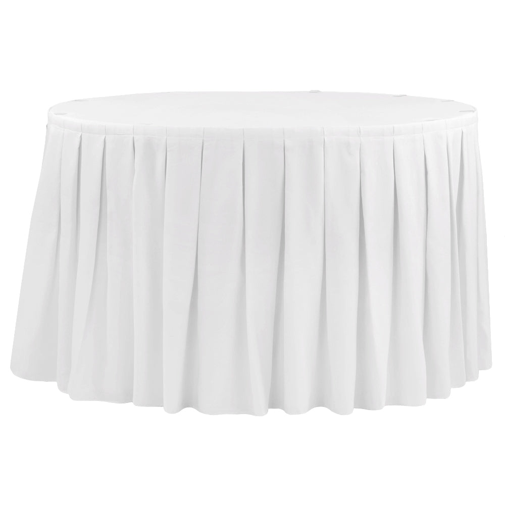 Polyester 21ft Table Skirt - White - CV Linens
