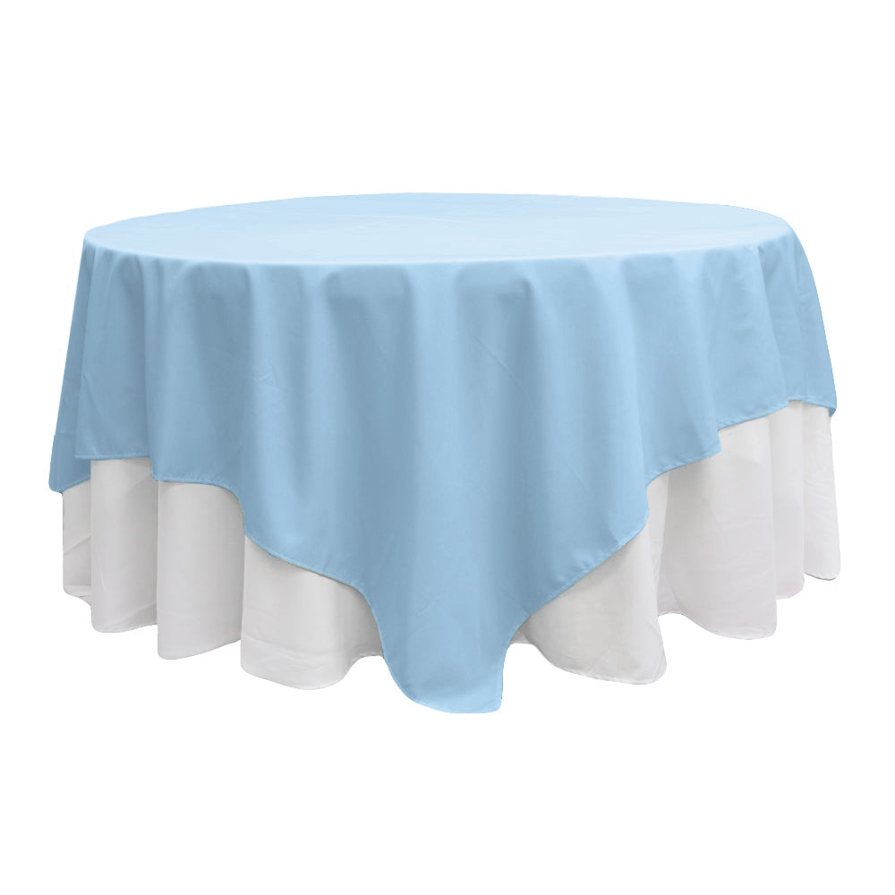 Polyester Square 90"x90" Overlay/Tablecloth - Baby Blue - CV Linens