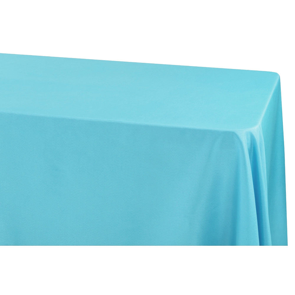 90"x156" Rectangular Oblong Polyester Tablecloth - Aqua Blue - CV Linens