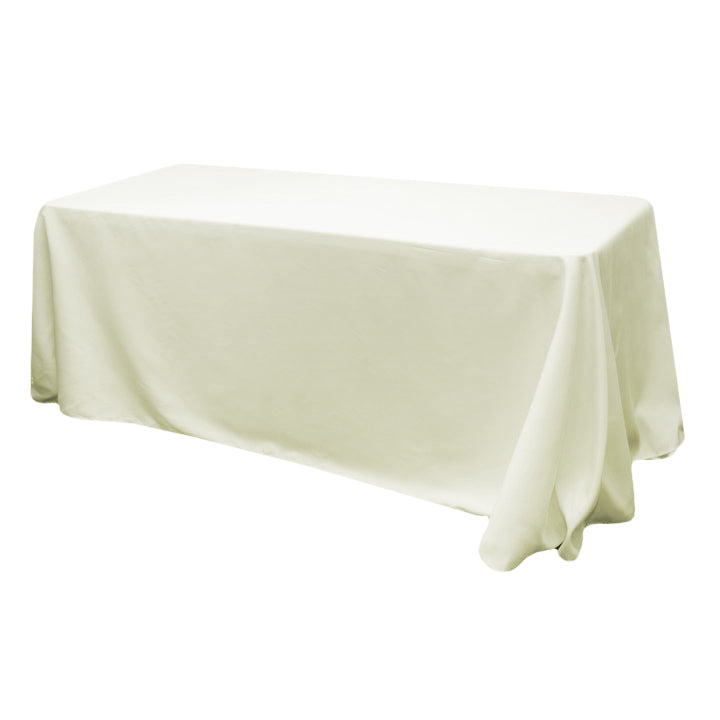 90"x156" Rectangular Oblong Polyester Tablecloth - Light Ivory/Off White - CV Linens