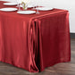 90"x156" Rectangular Satin Tablecloth - Burgundy