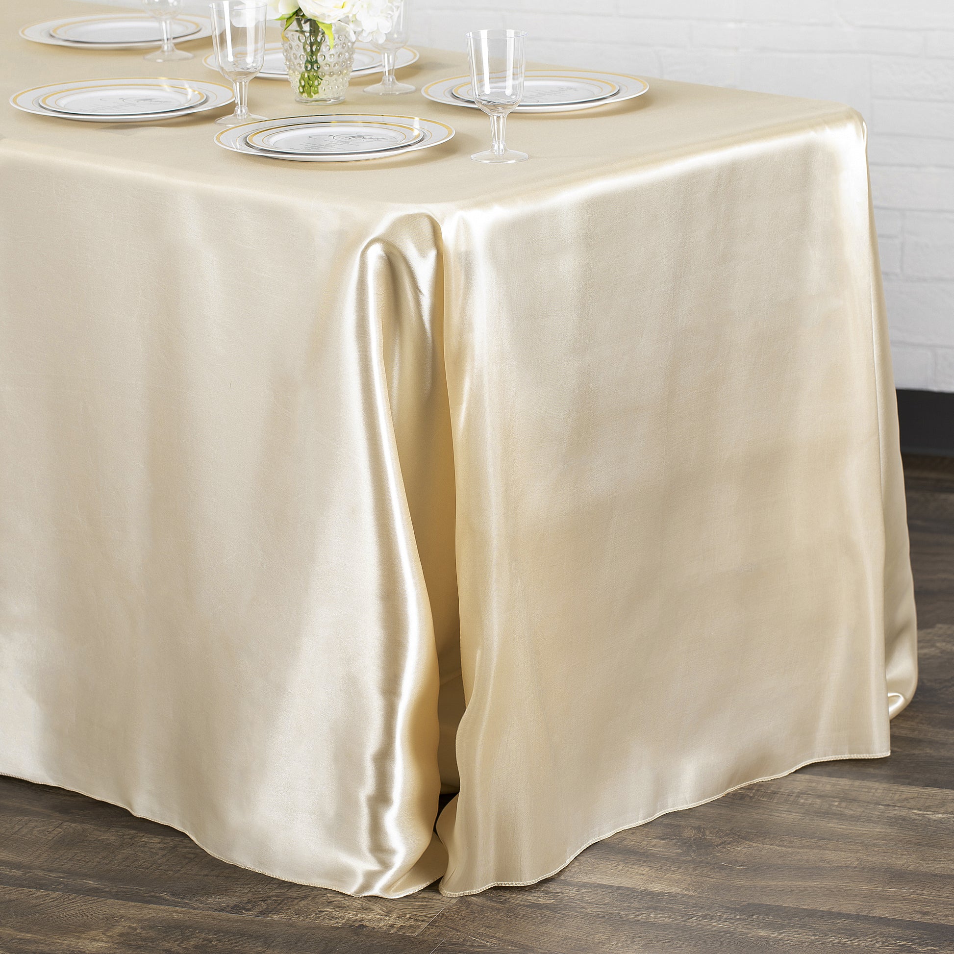 Rectangular Satin Tablecloth - Champagne
