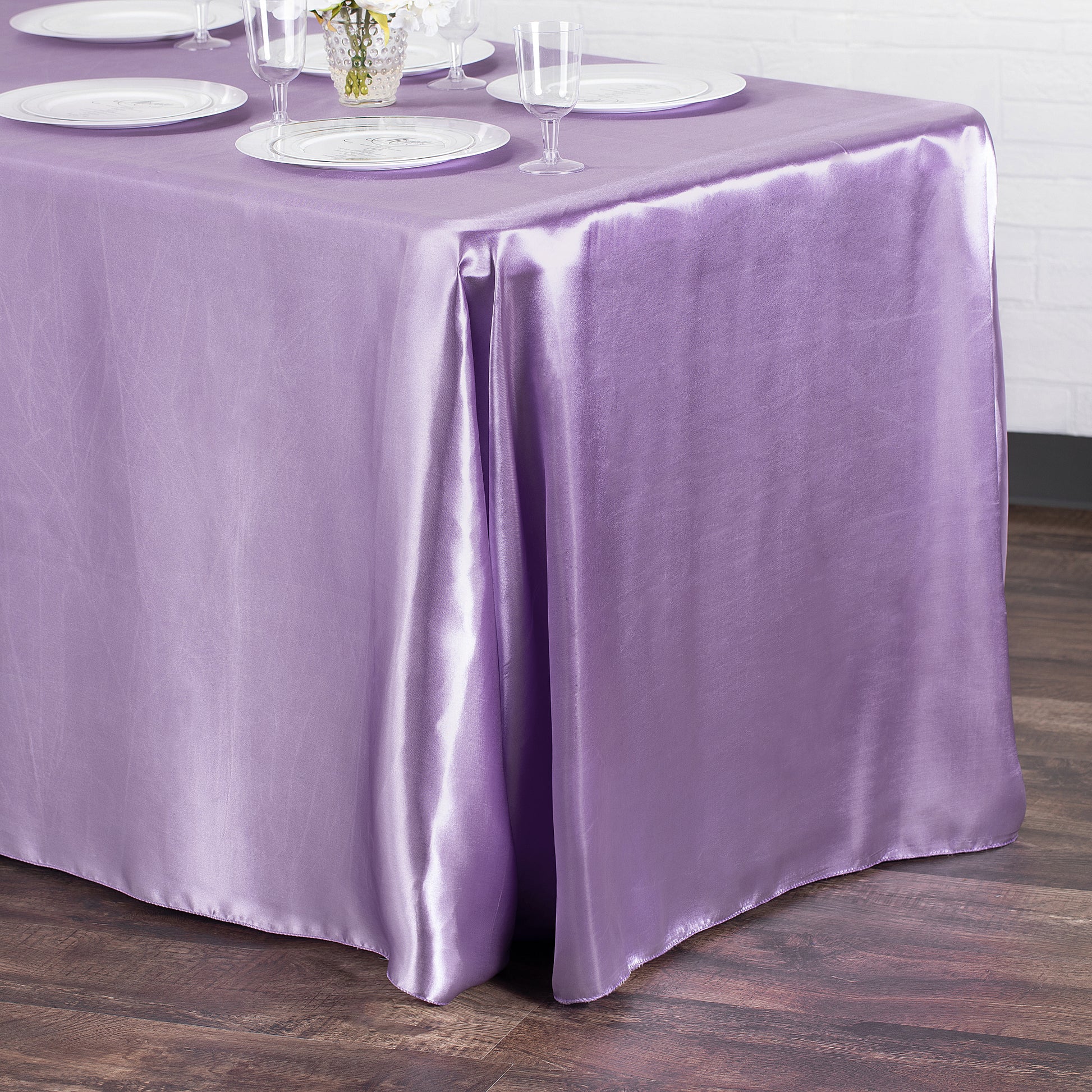 90"x156" Rectangular Satin Tablecloth - Victorian Lilac/Wisteria