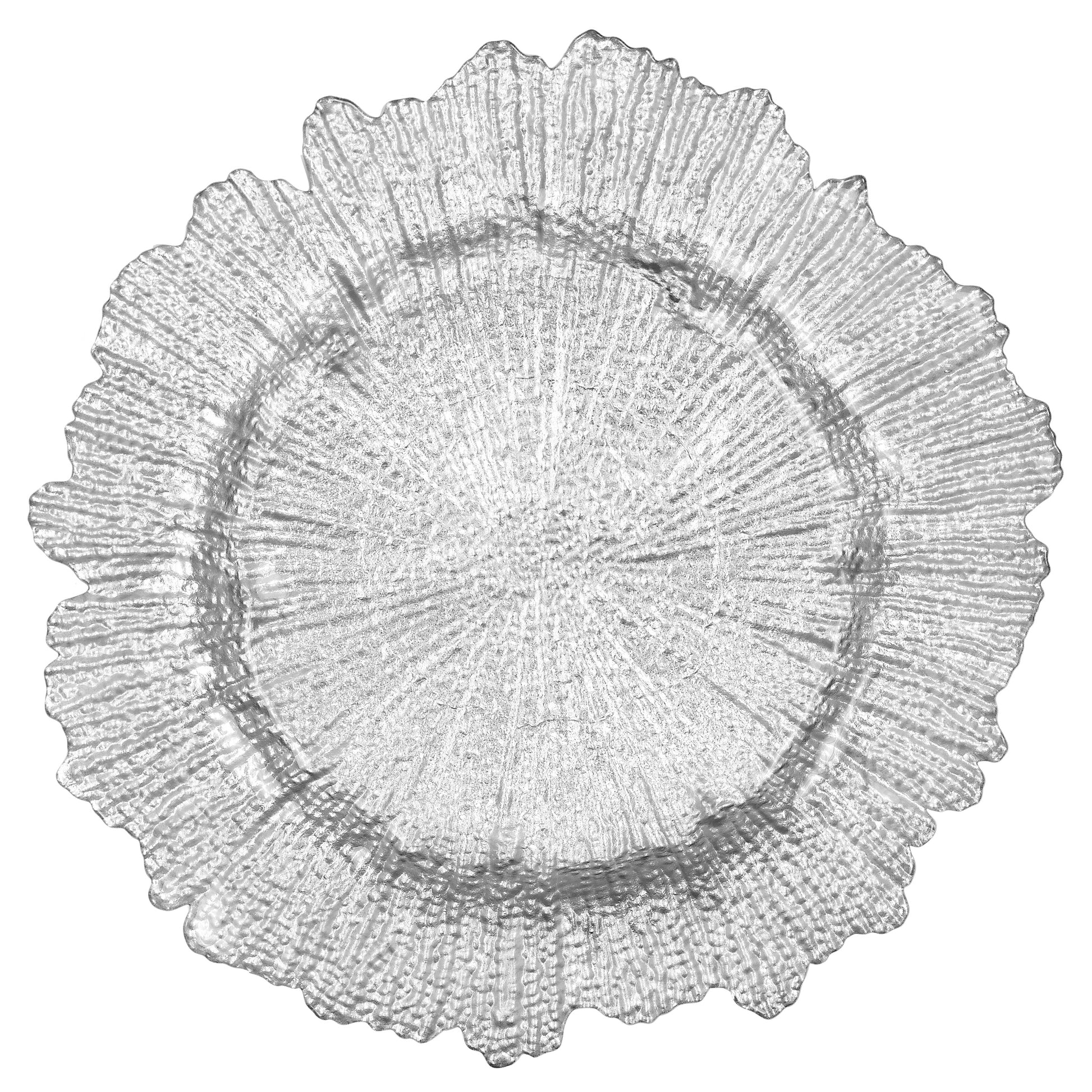 Reef Glass Charger Plate - Silver - CV Linens