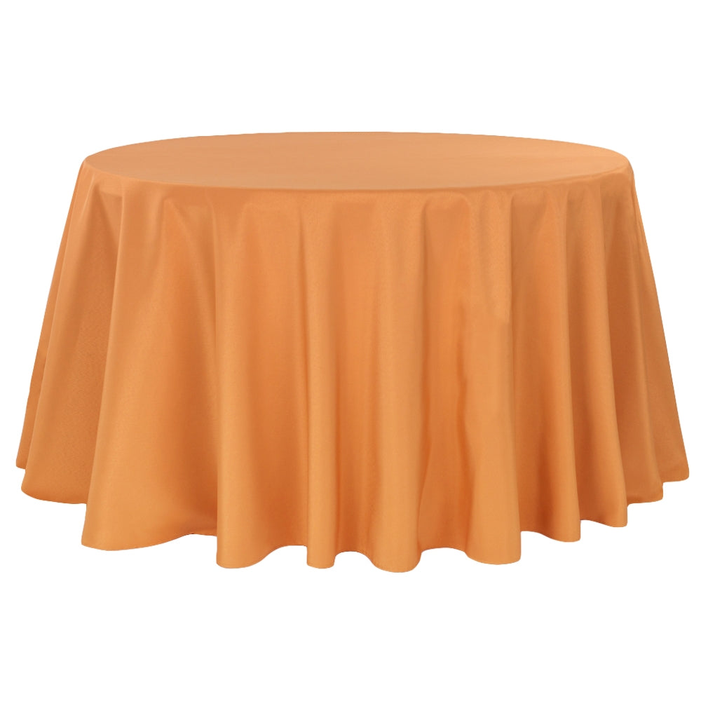 Round Polyester 132" Tablecloth - Burnt Orange - CV Linens