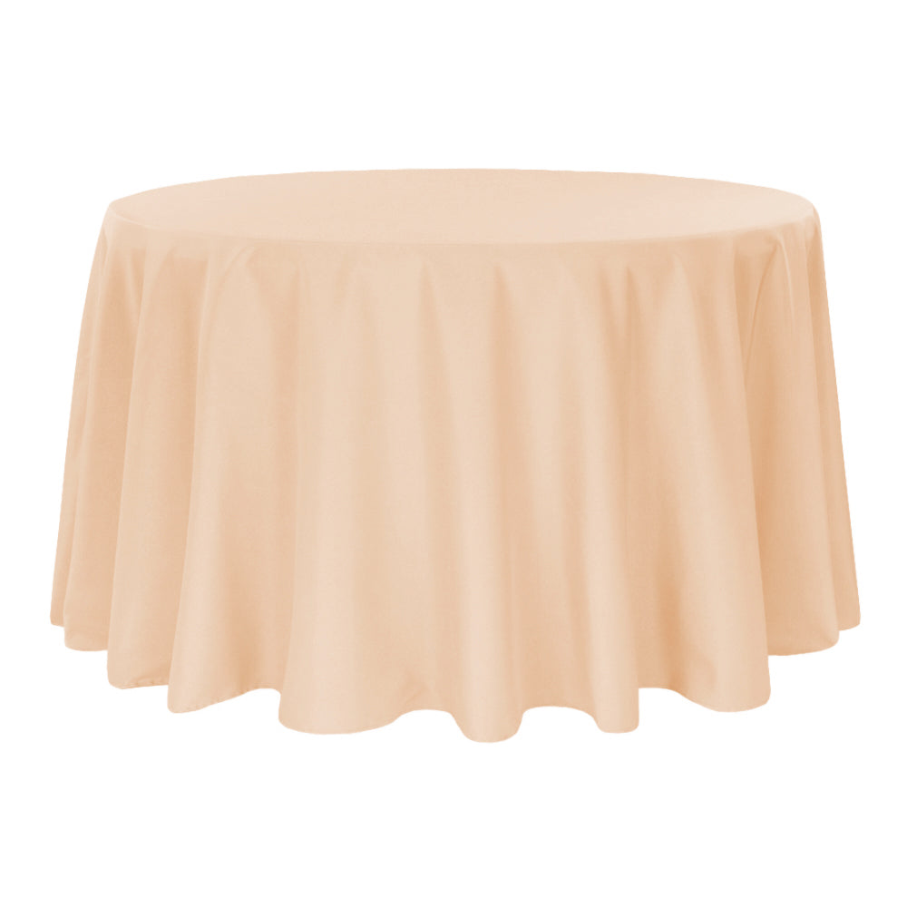 Round Polyester 132" Tablecloth - Champagne - CV Linens