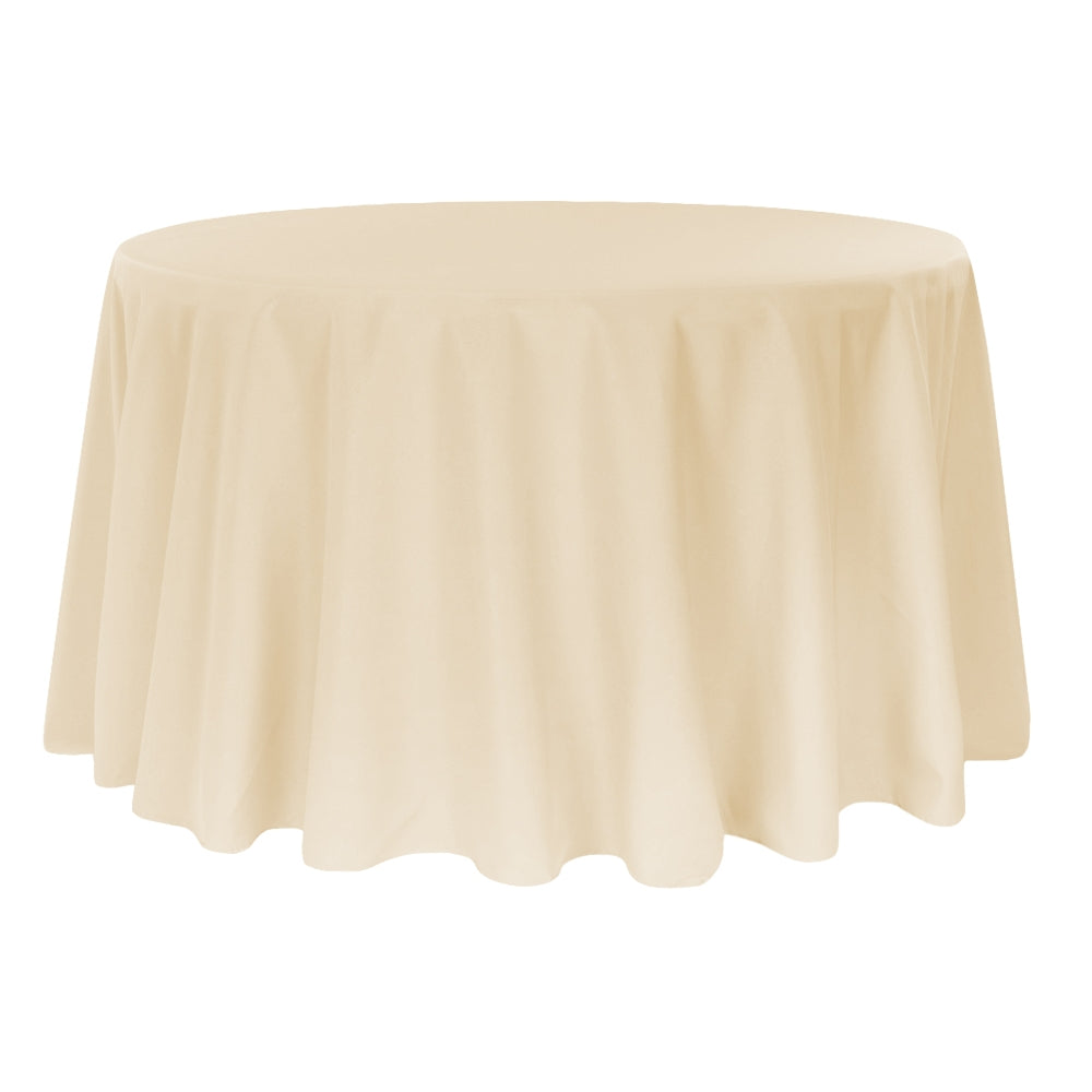 Polyester 120" Round Tablecloth - Nude - CV Linens