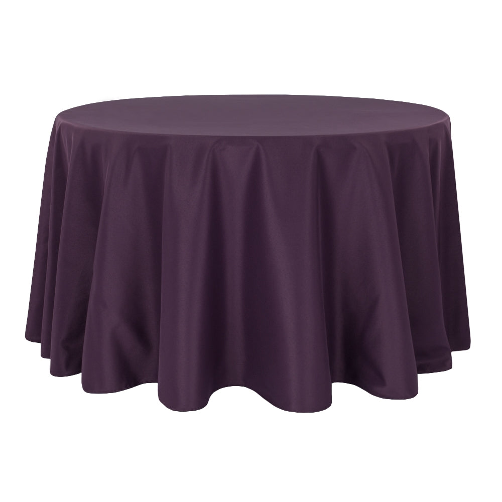 Round Polyester 132" Tablecloth - Eggplant/Plum - CV Linens