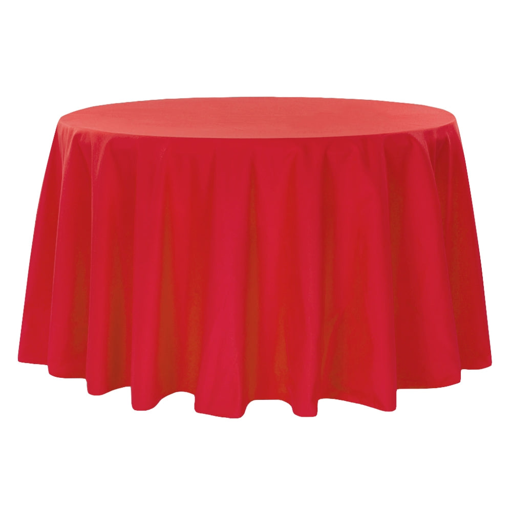 Polyester 120" Round Tablecloth - Red - CV Linens