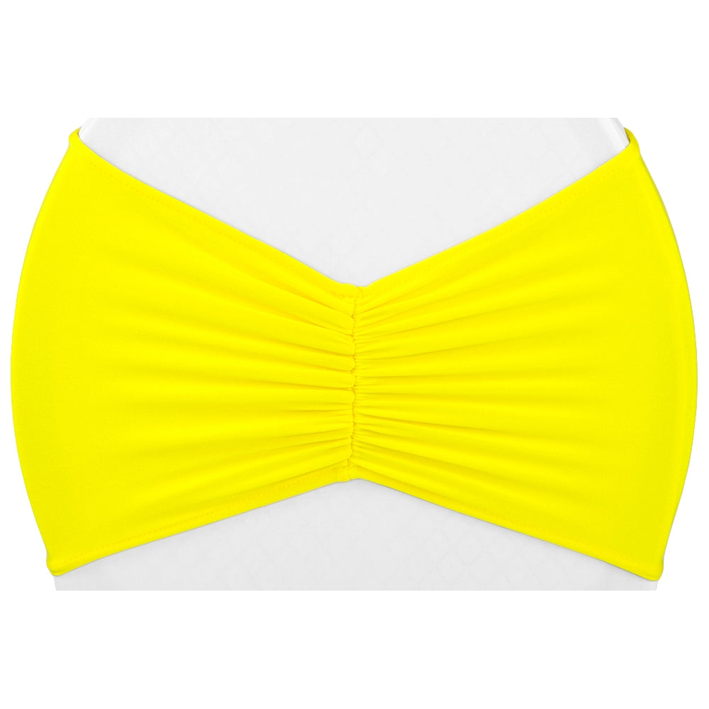 Ruffled Spandex Chair Band - Bright Yellow - CV Linens