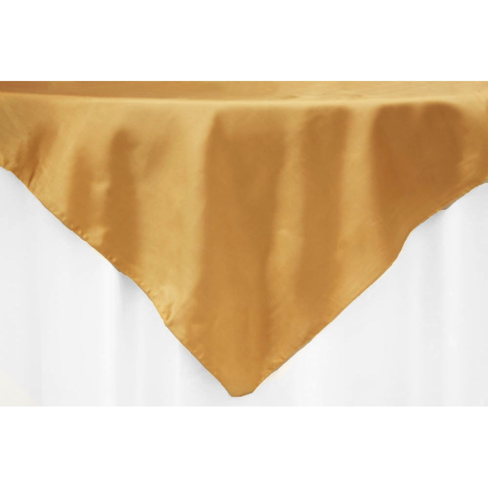 Square 54" SATIN Table Overlay - Gold Antique - CV Linens