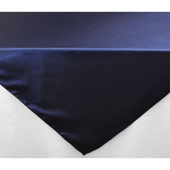 Square 54" Satin Table Overlay - Navy Blue - CV Linens